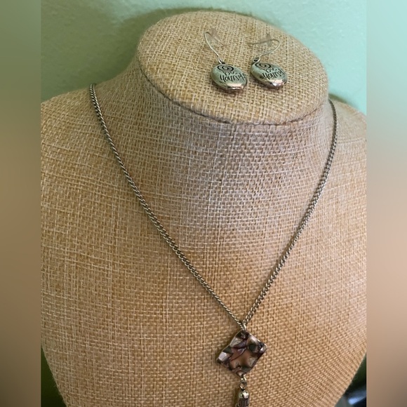 Elegant Silver Necklace and Be Yourself Earring Set - Picture 7 of 8